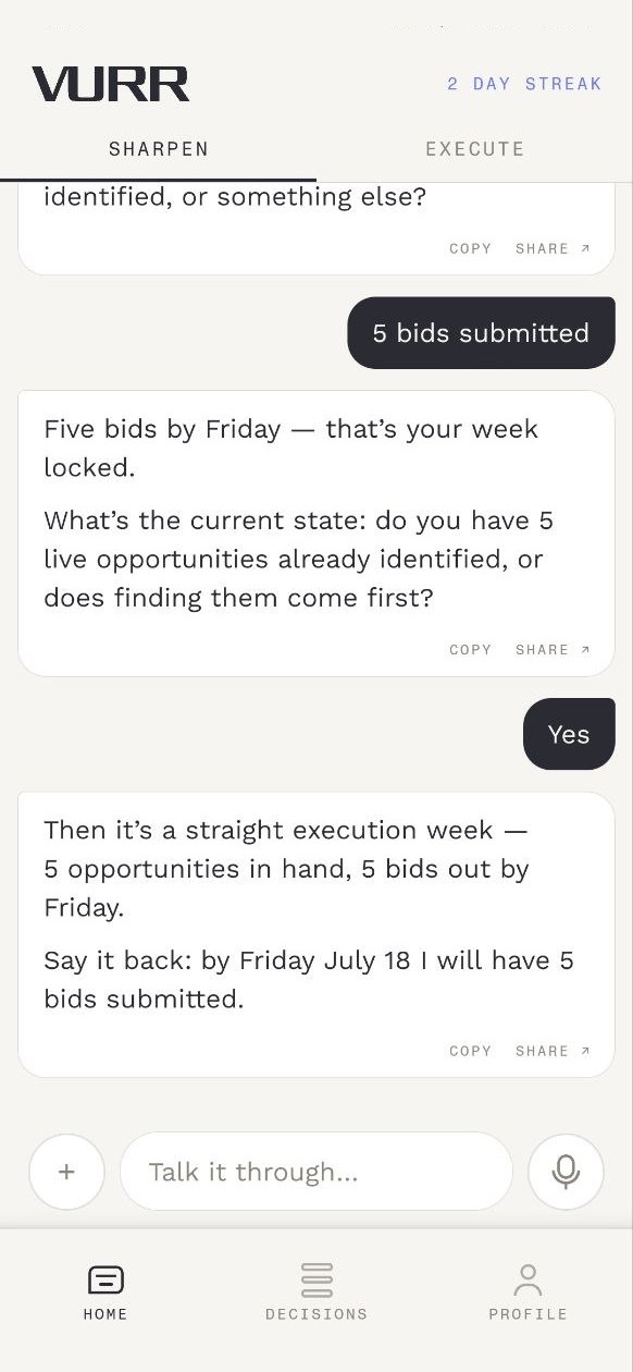 VURR: sharpen a decision to a lock